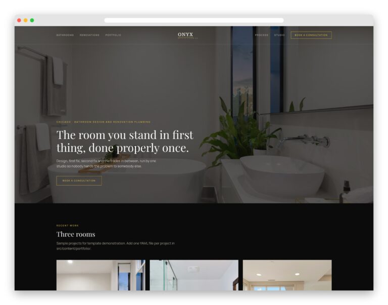 Onyx plumbing website template
