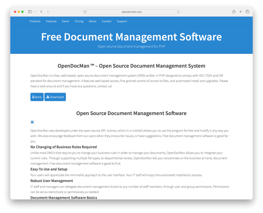 opendocman open source dms