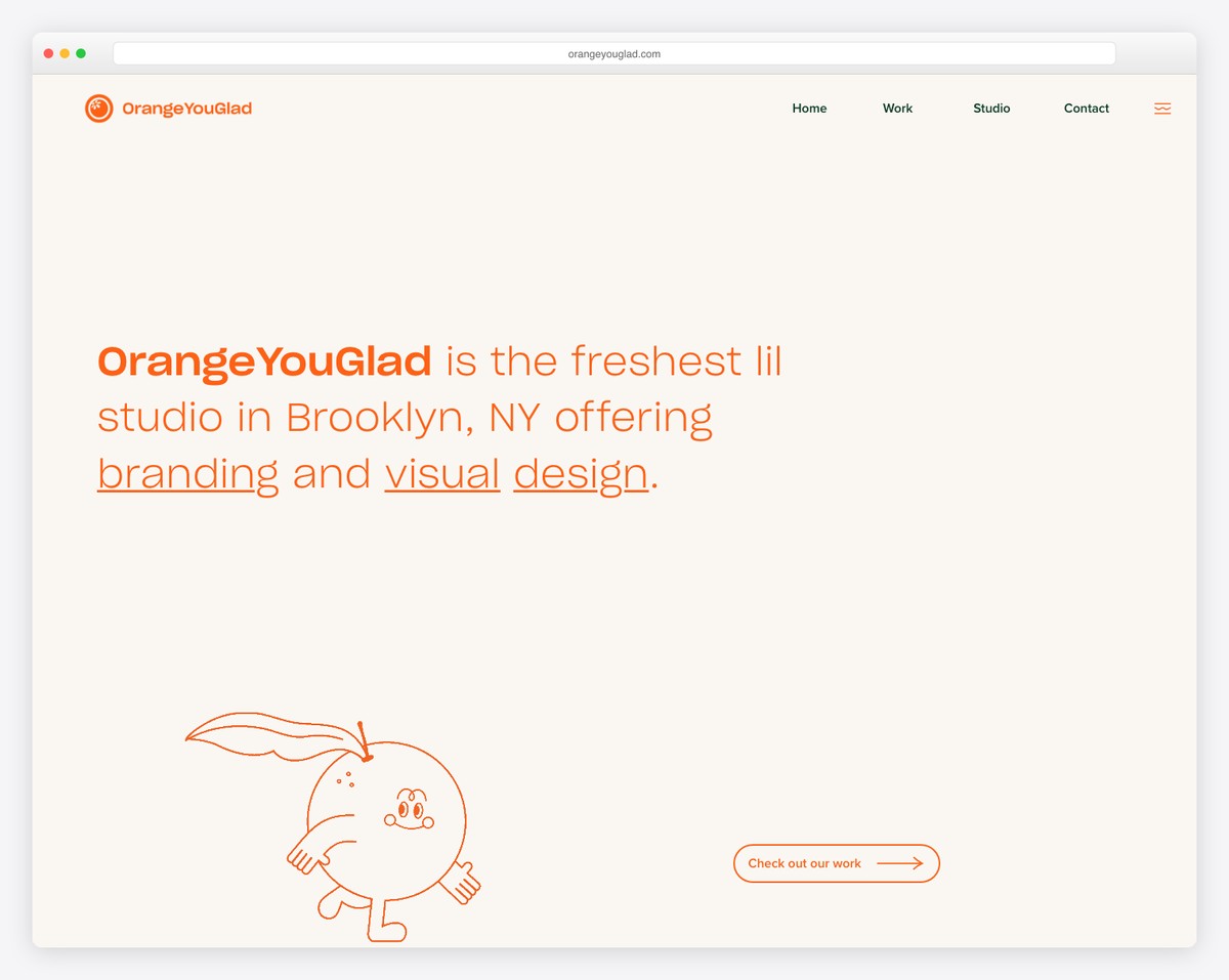 orangeyouglad clean website example