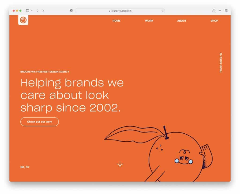 orangeyouglad clean website example