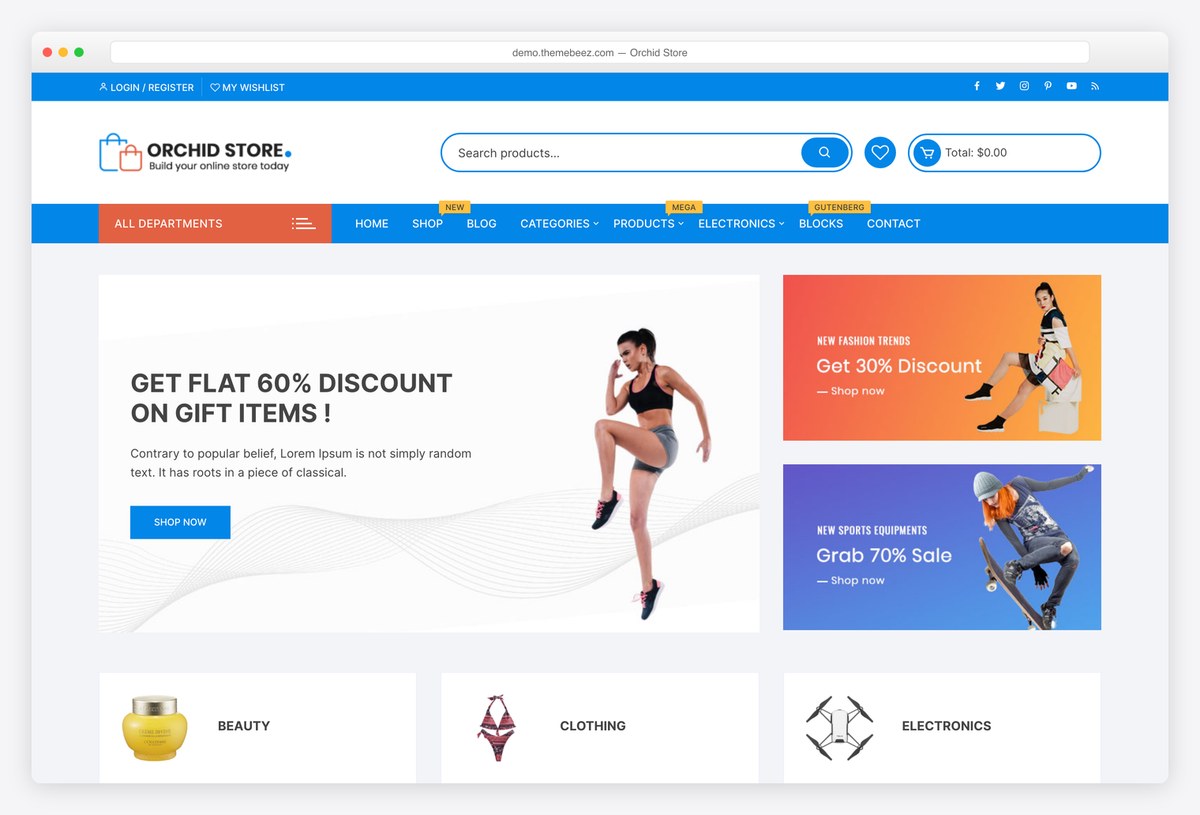 Orchid Store free WooCommerce theme demo