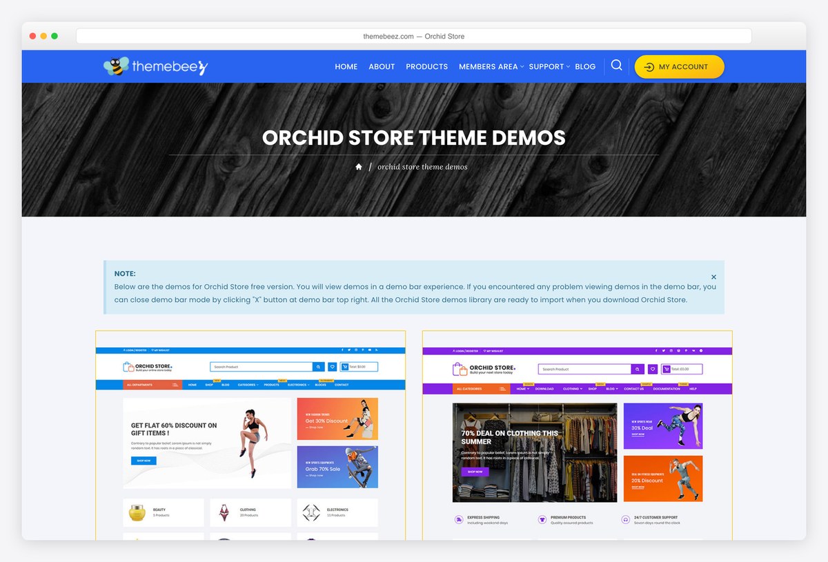 Orchid Store free WooCommerce WordPress theme demo