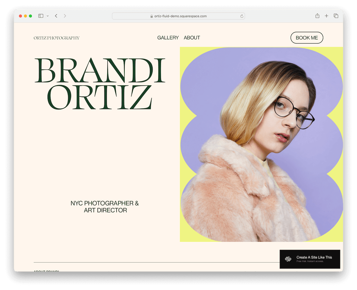 ortiz - photographer and art director template for Squarespace