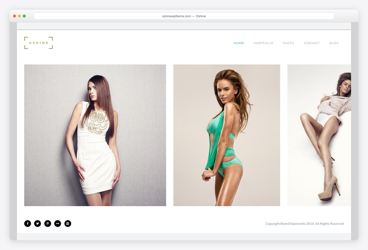 Oshine creative portfolio WordPress theme demo