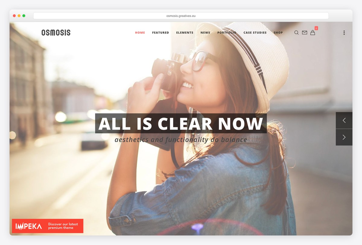 Osmosis parallax website template demo