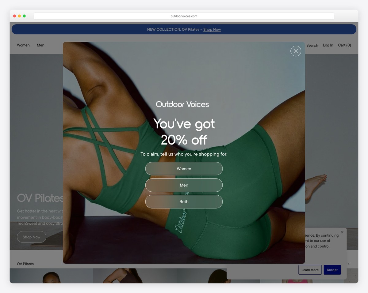 outdoor voices website example