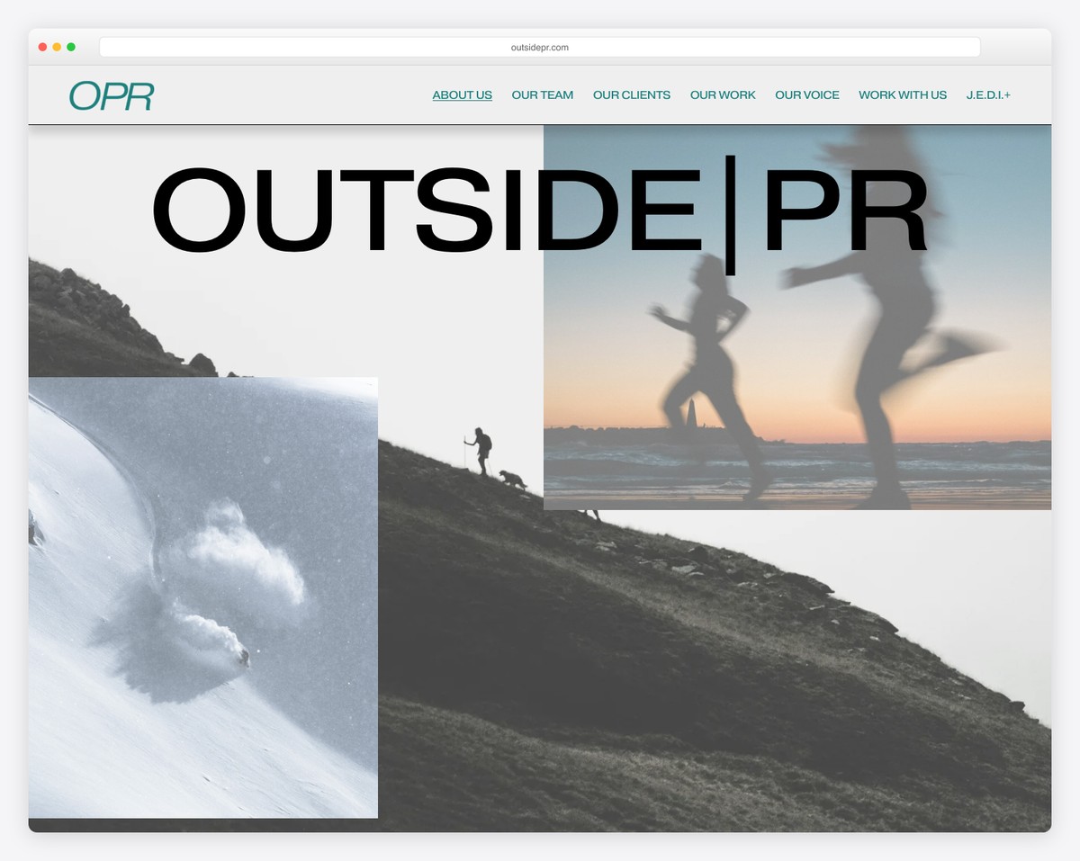 outsidepr website example