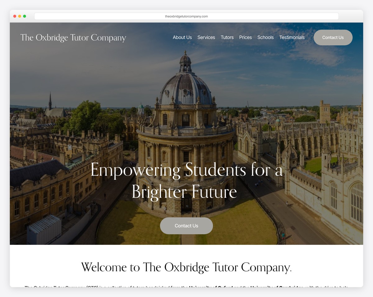 the oxbridge tutor company website
