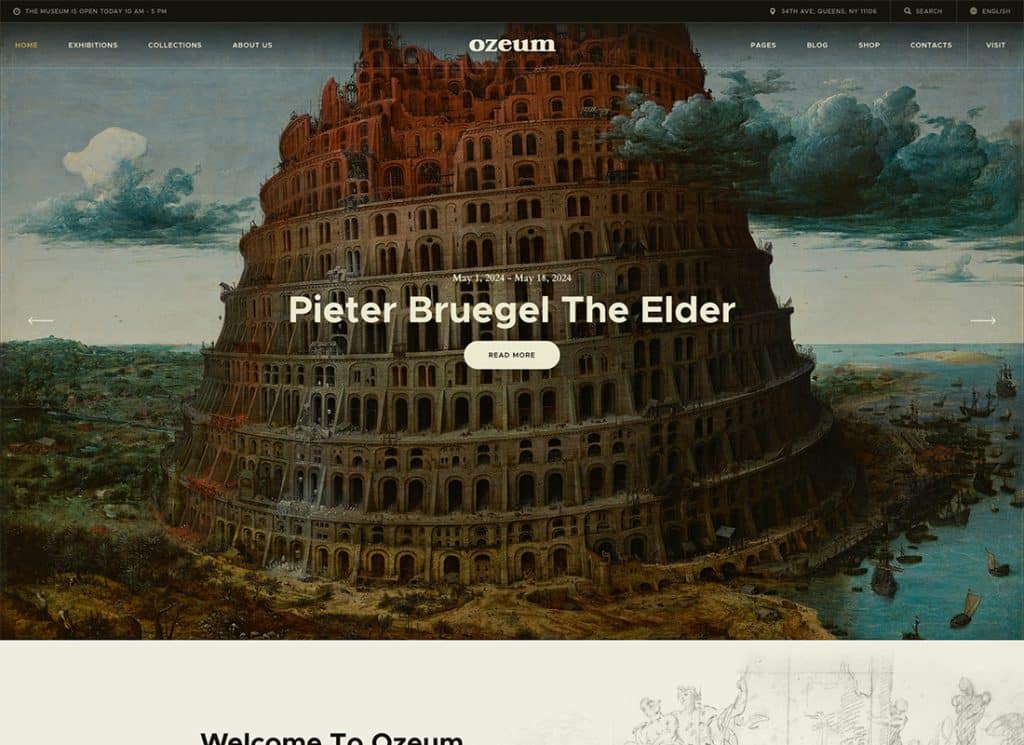 Ozeum - Art Gallery and Museum Modern Creative WordPress Theme