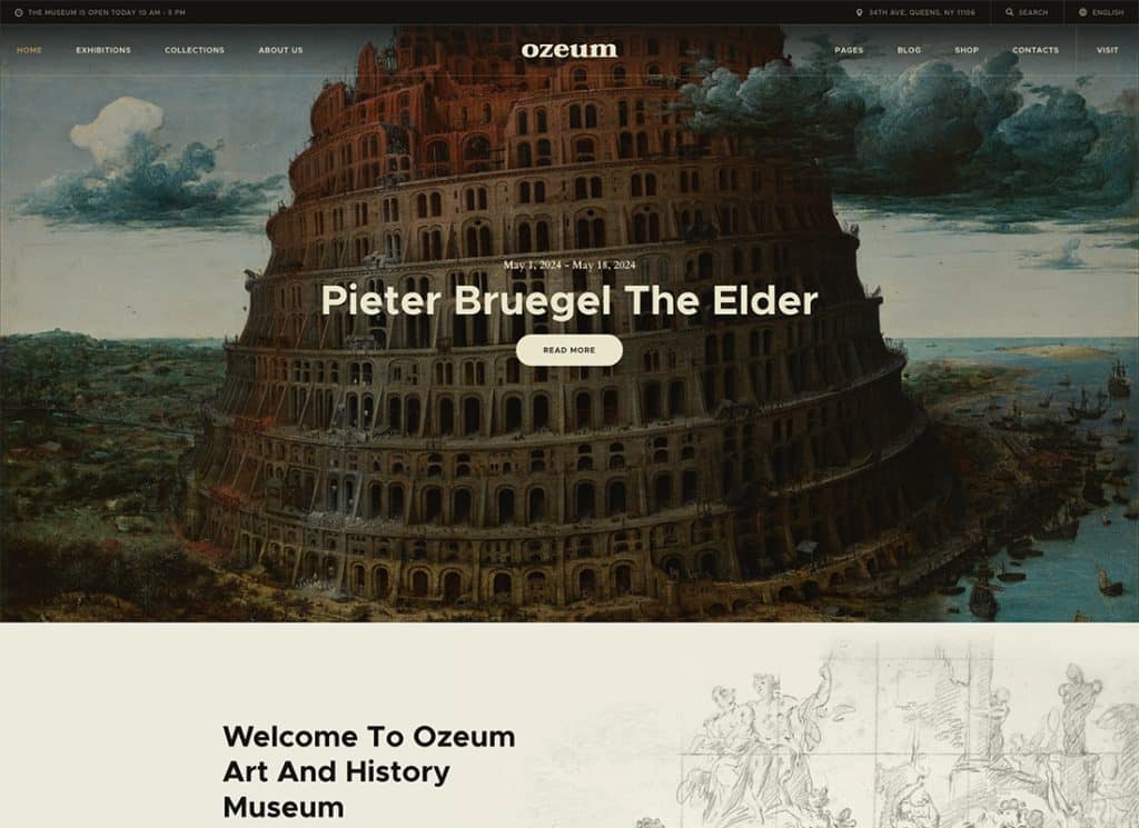Ozeum - Art Gallery and Museum Modern Creative WordPress Theme