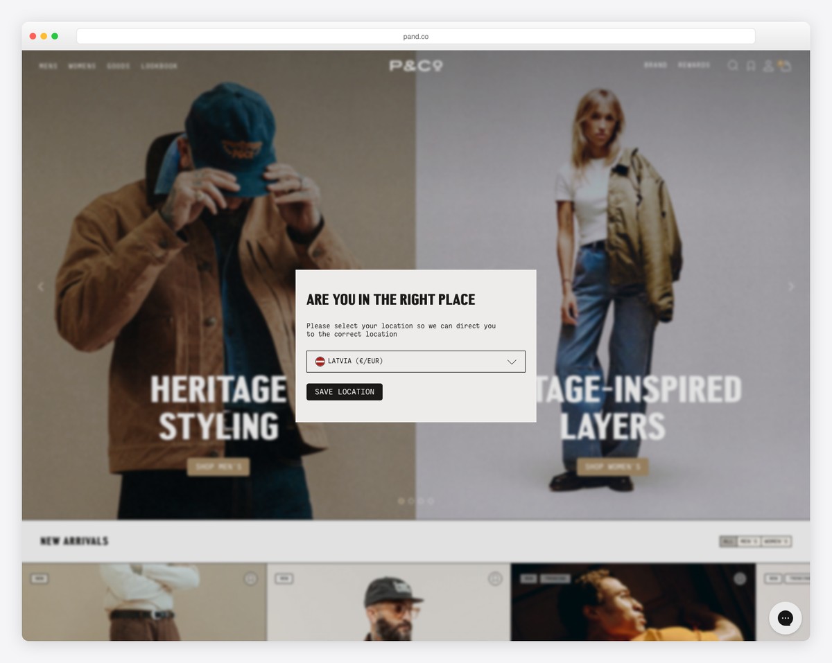p and co shopify website