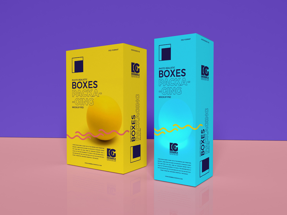 packaging box design psd mockup