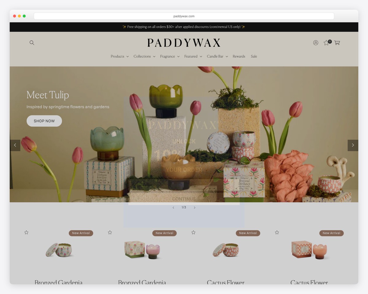paddywax website example