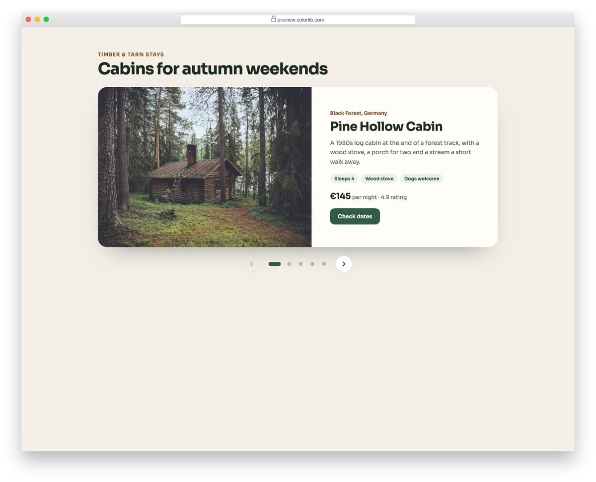 Pagination V07: dot pagination for a card carousel
