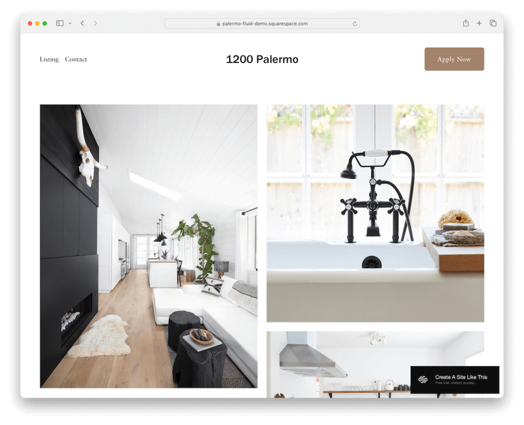 palermo squarespace vacation rental template