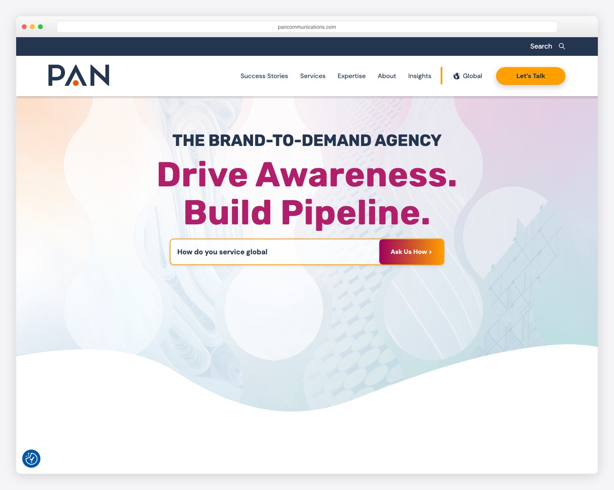 pan communications website example