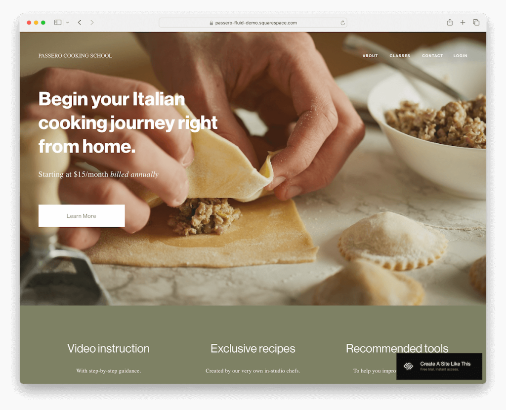 passero squarespace food and drink template