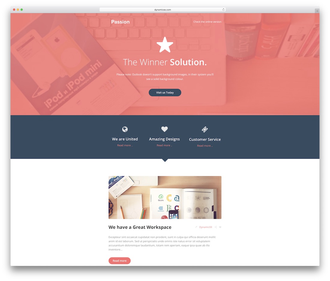 passion responsive html email template