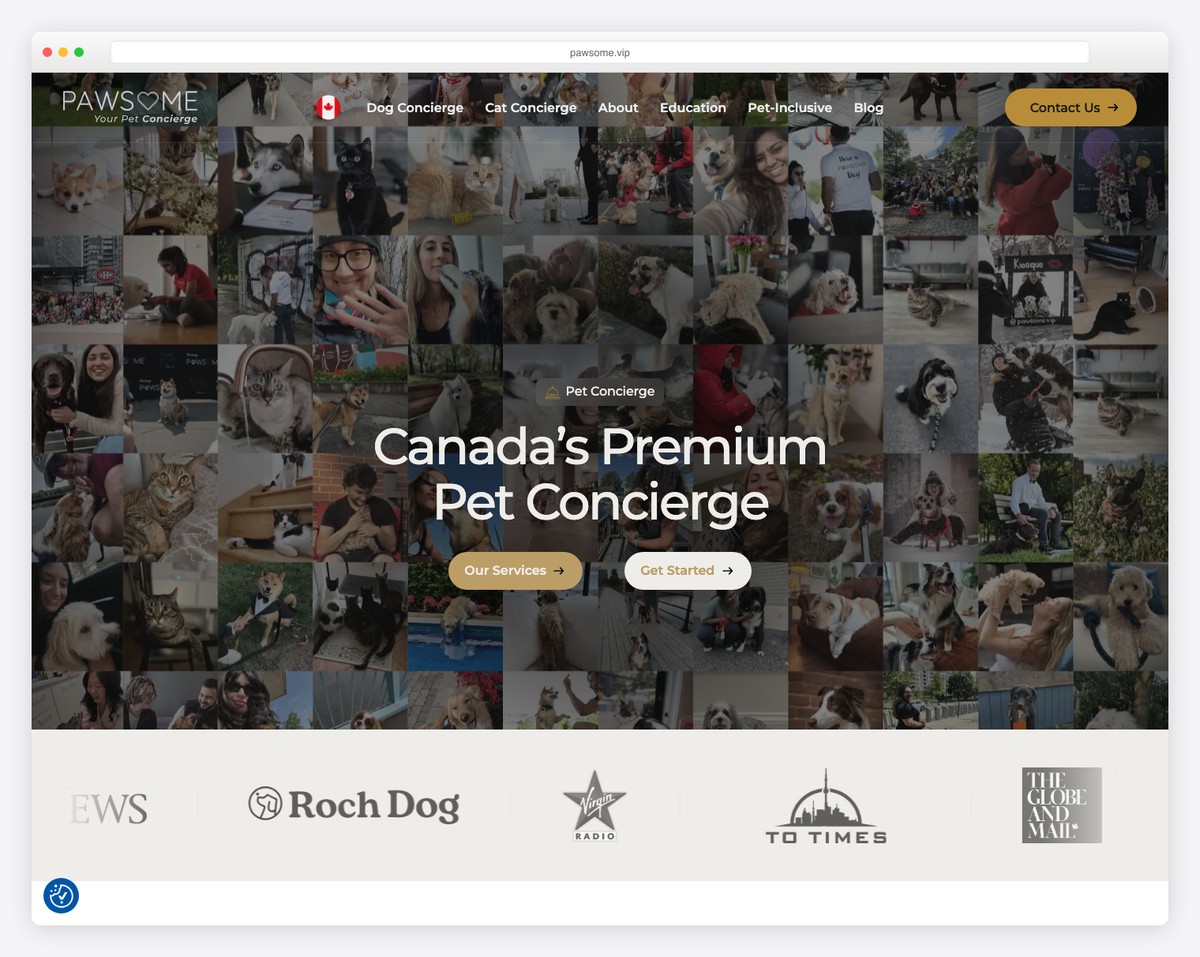 pawsome concierge website example