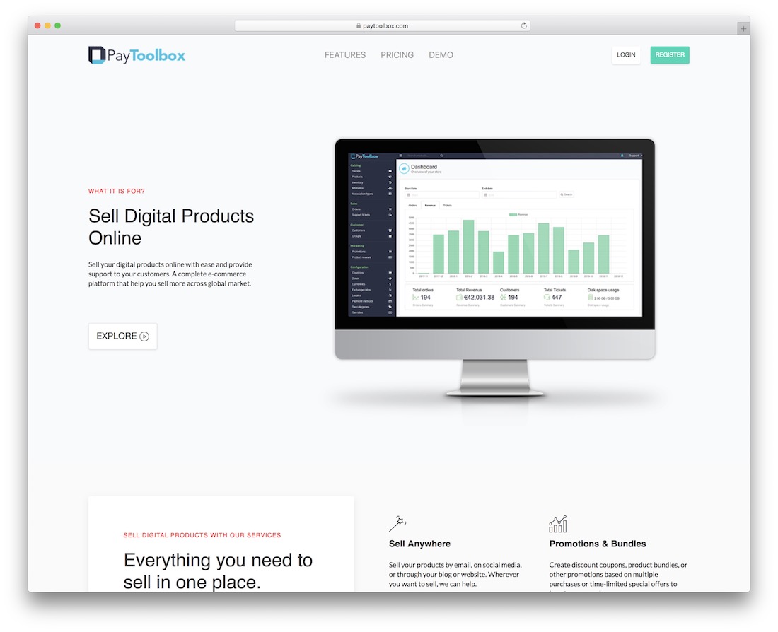 paytoolbox platform for selling digital product
