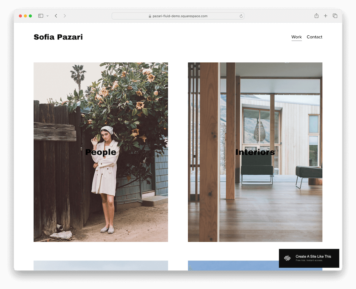 pazari - customizable photographer website template for Squarespace