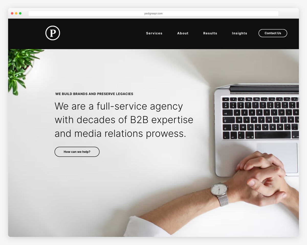 pedigree pr website example