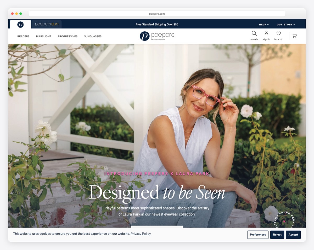 peepers website example