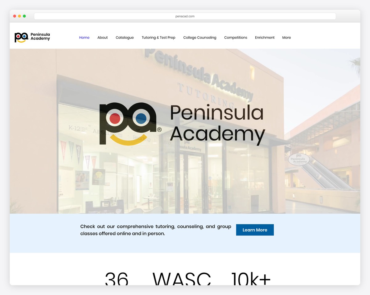 peninsula academy website example