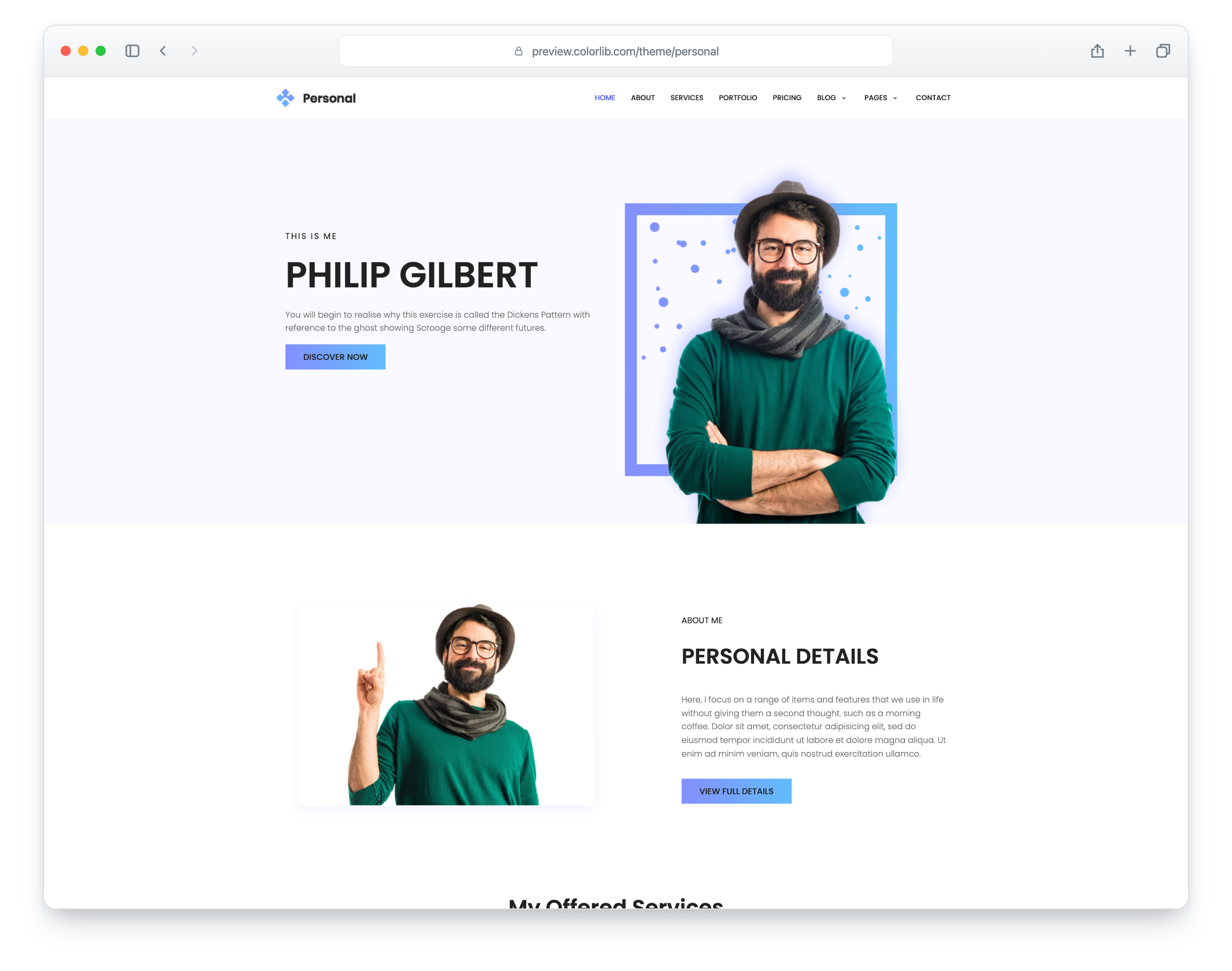 Personal website template