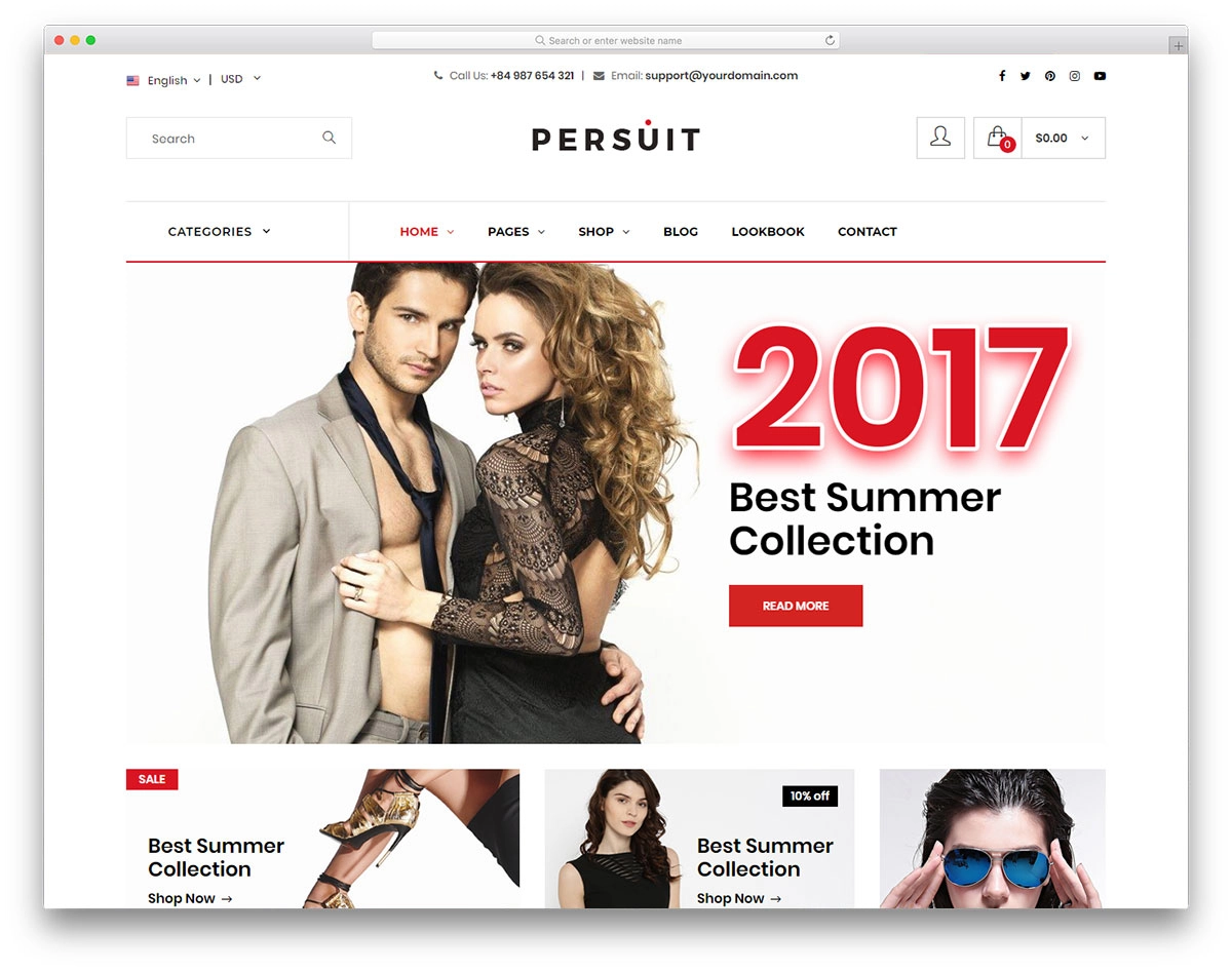 Mẫu website thương mại điện tử Persuit
