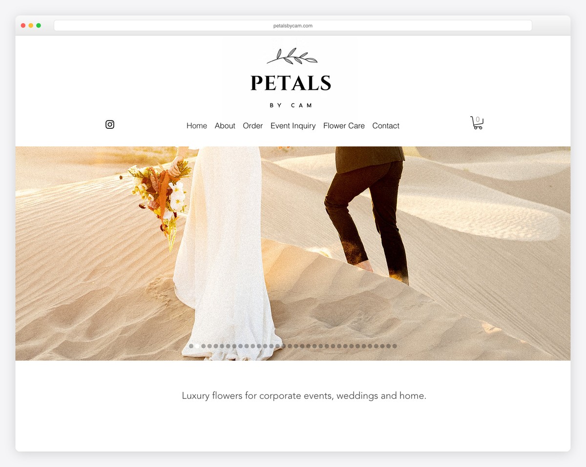 petals by cam website example