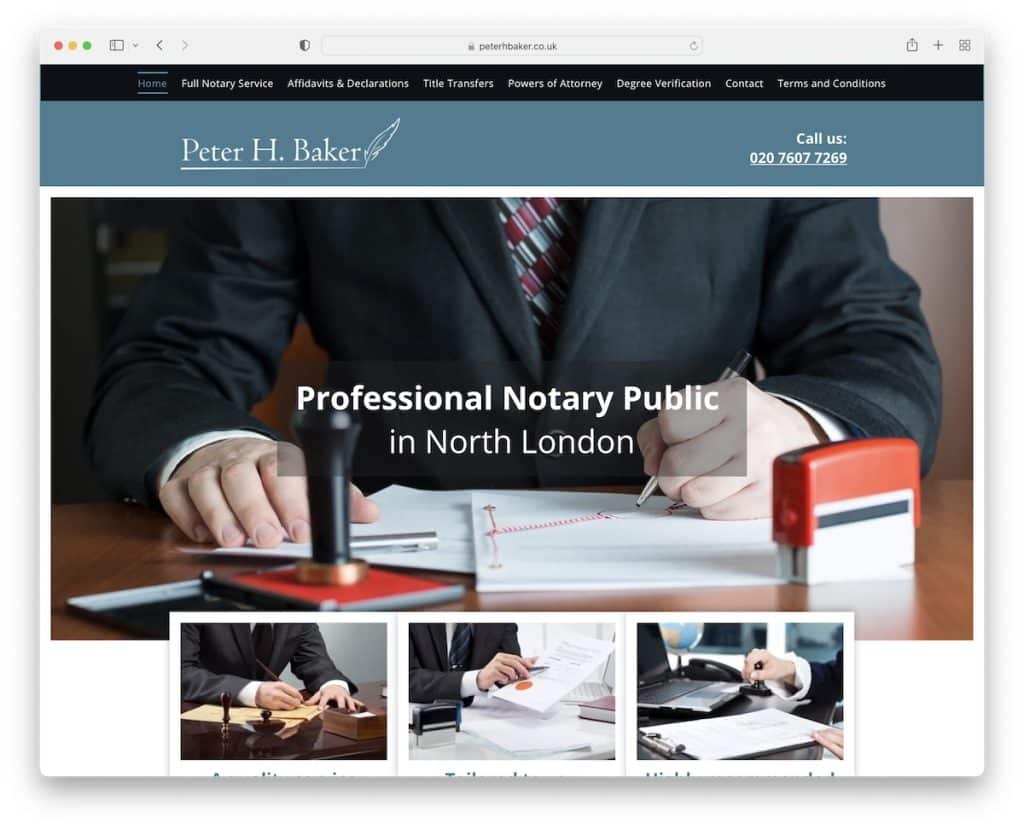peter h baker notary website