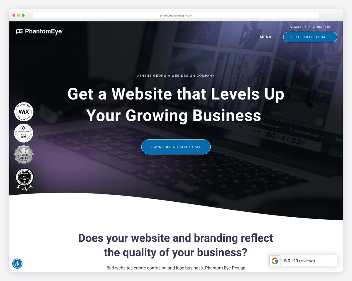 phantom eye design website example