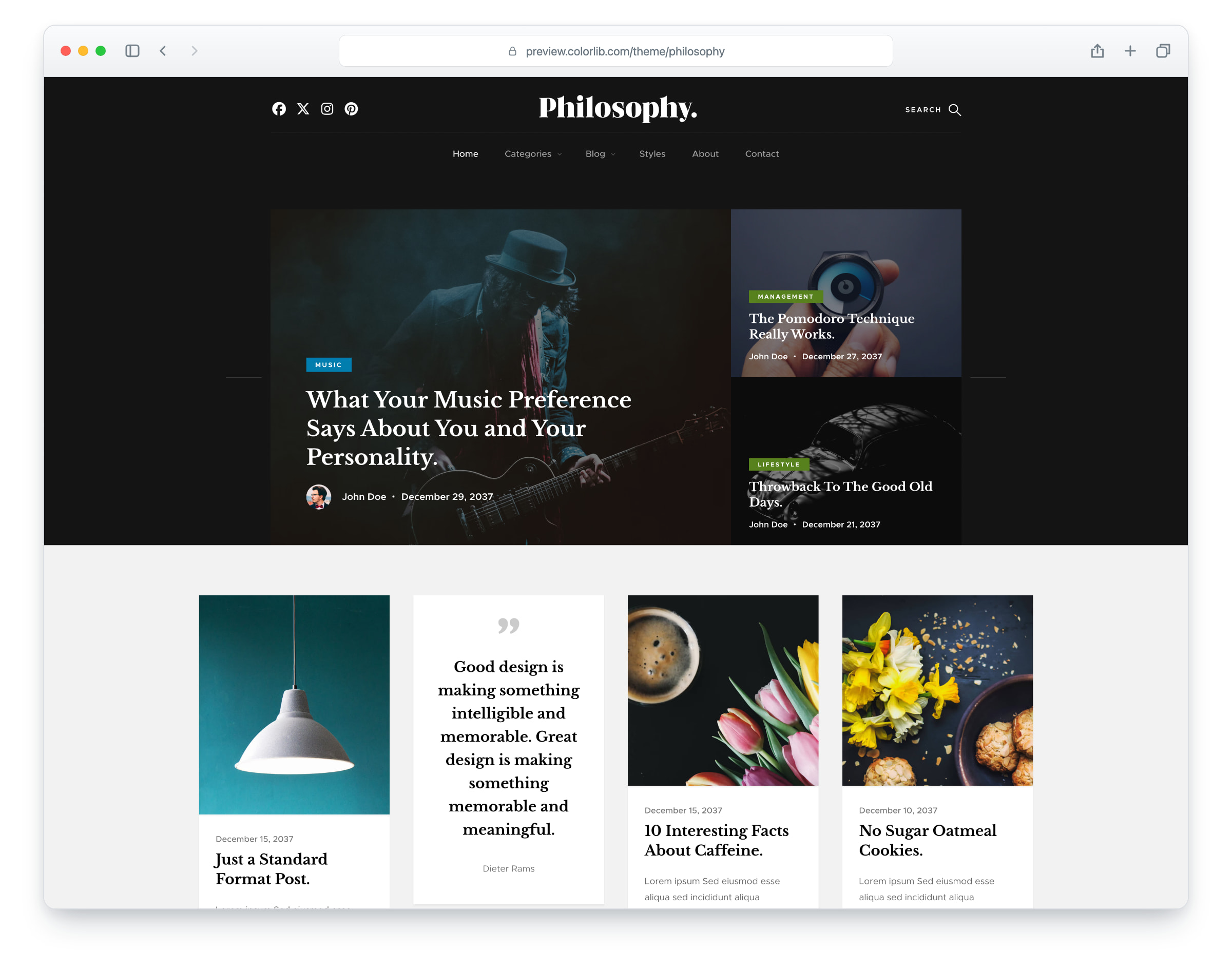 Philosophy website template