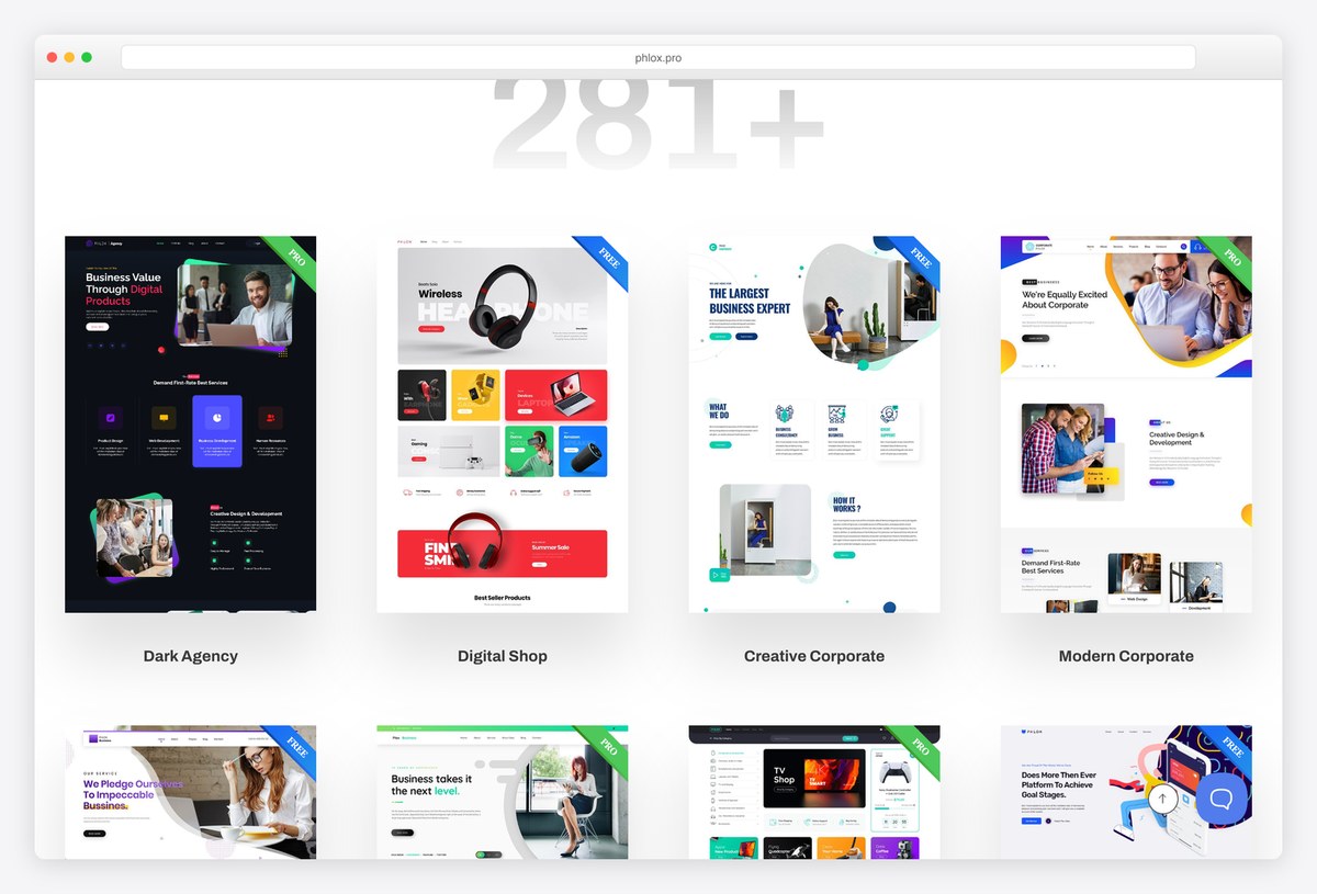 Phlox Pro parallax website template demo