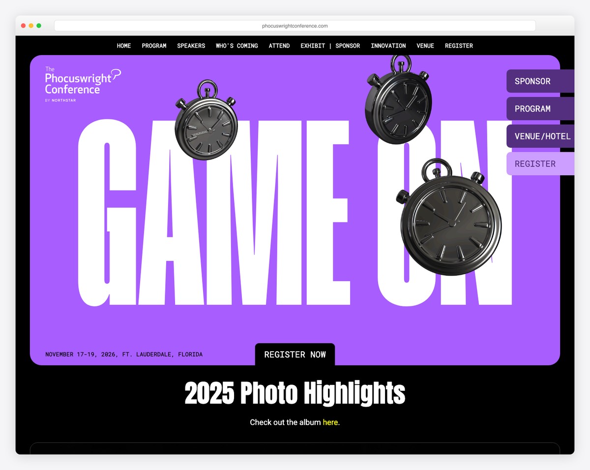 Phocuswright Conference website design