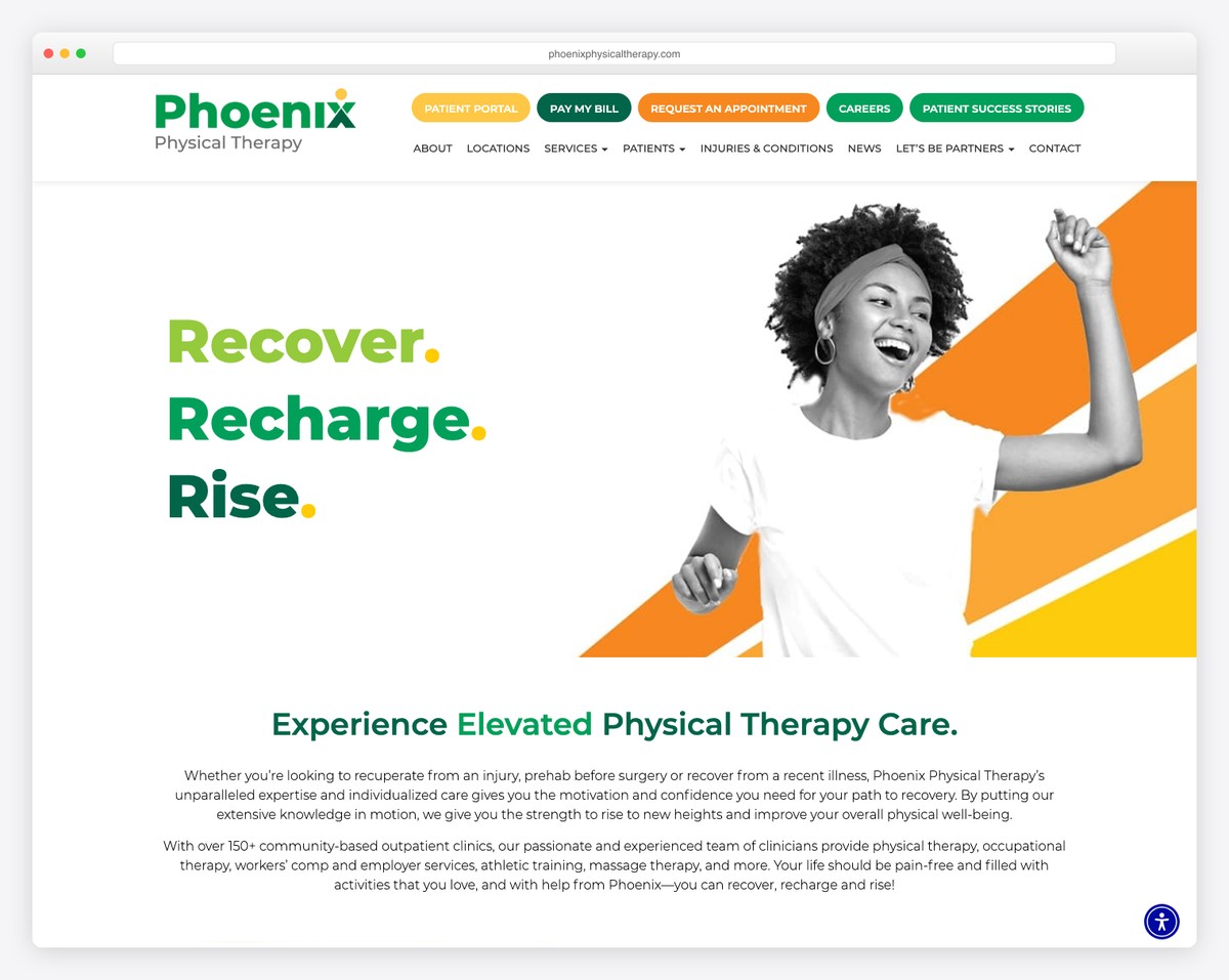 phoenix physical therapy website example