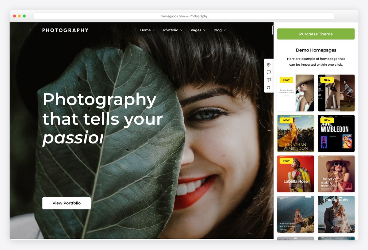 Photography premium WordPress theme demo for photographers