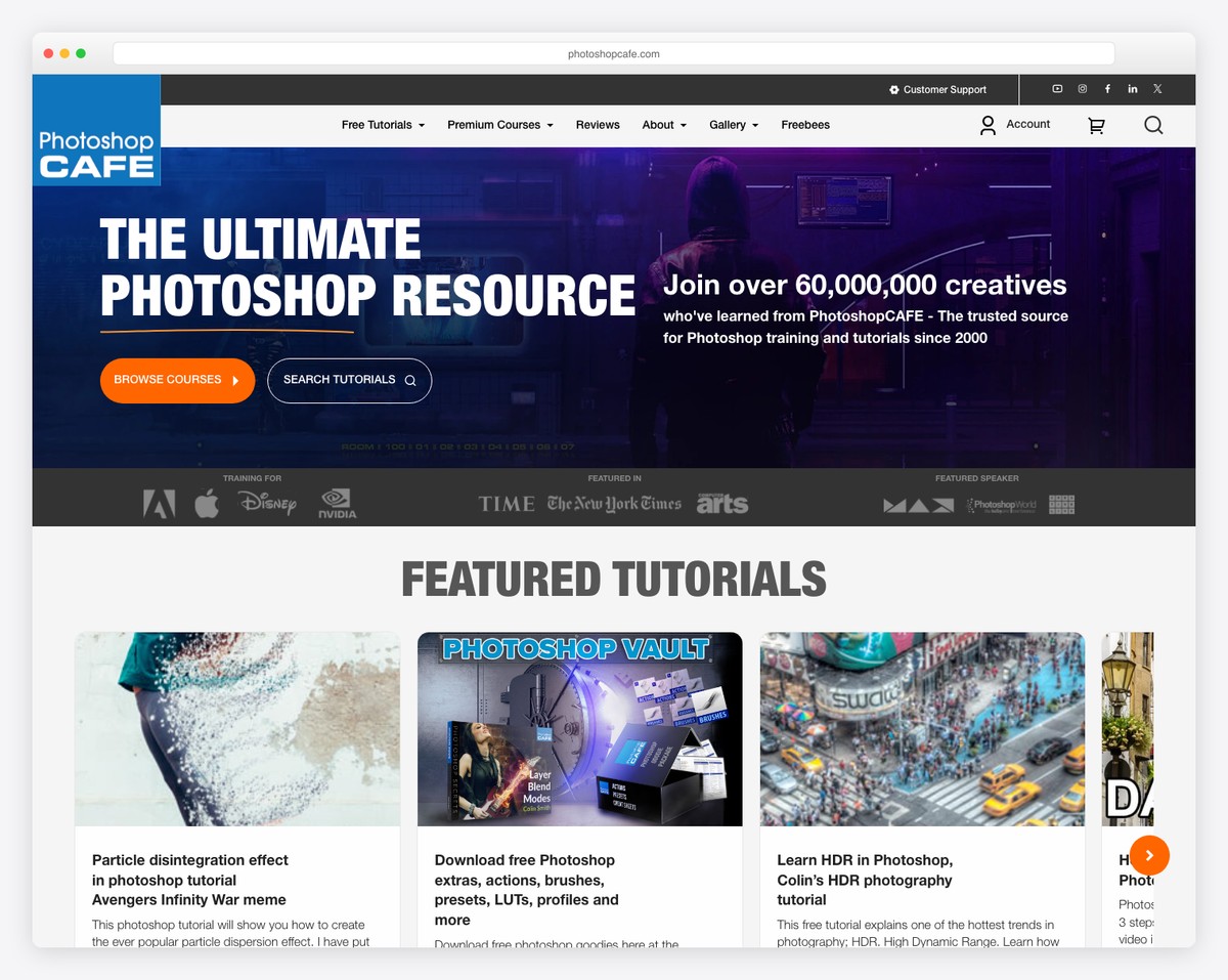 photoshopcafe website example