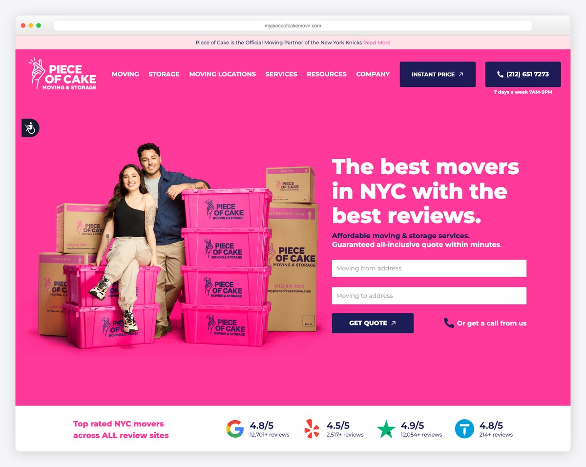 piece of cake moving nyc website