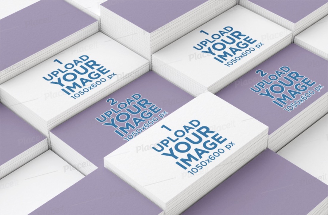 piles of business cards mockup
