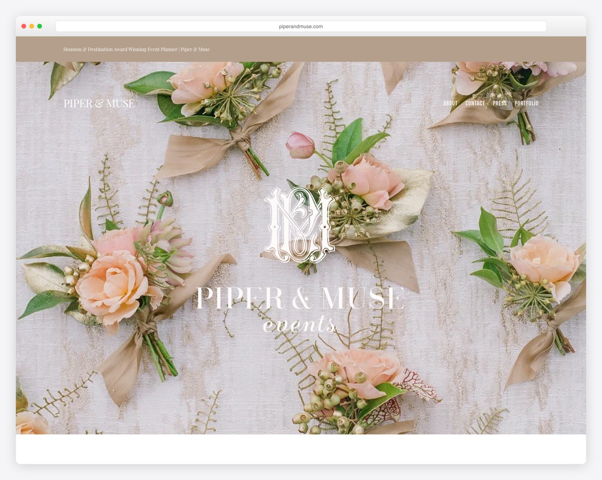 piper and muse wedding website made with Squarespace website builder
