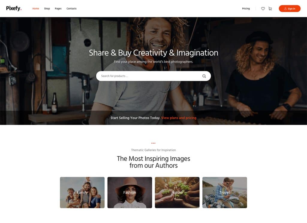 Pixefy - Multipurpose Photography Marketplace Theme