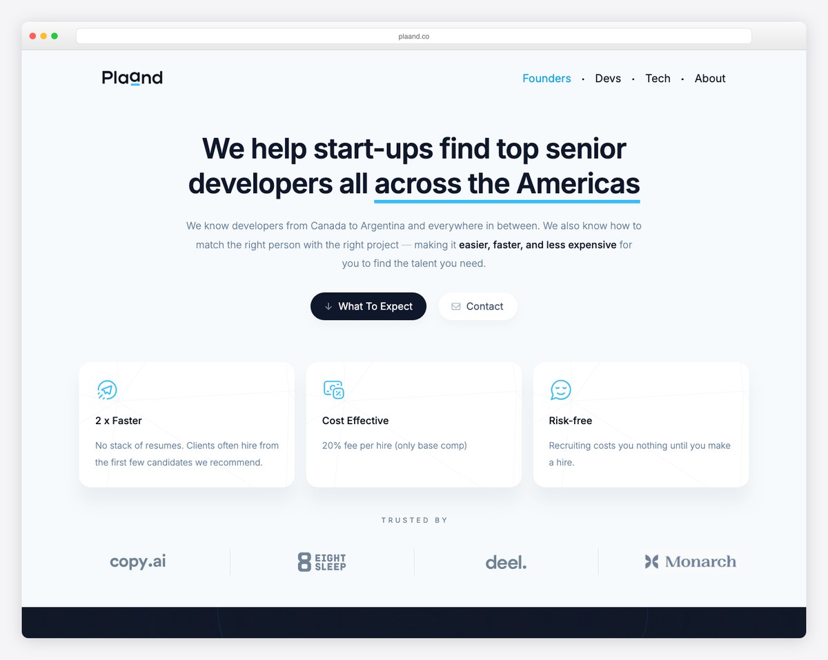 plaand planning tool carrd website example