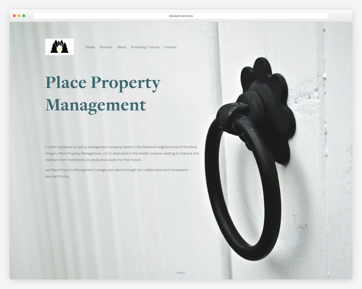 place property management website example