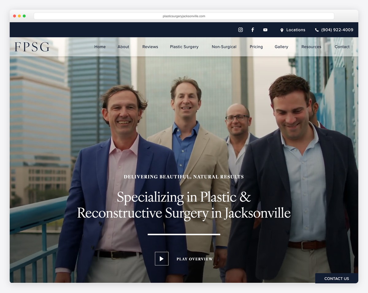 florida plastic surgery group website example