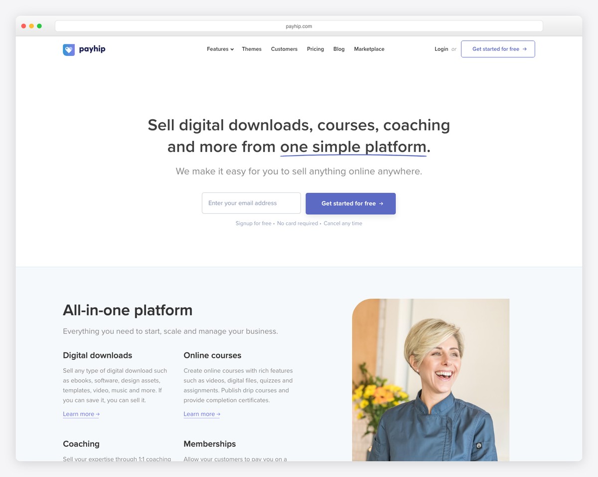 Payhip platform for selling digital products