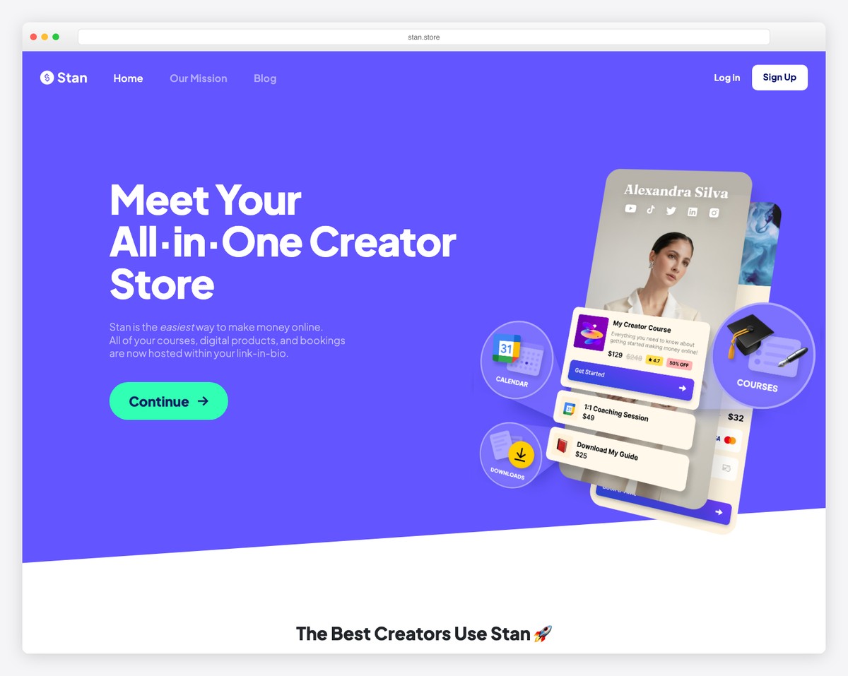 Stan Store platform for selling digital products