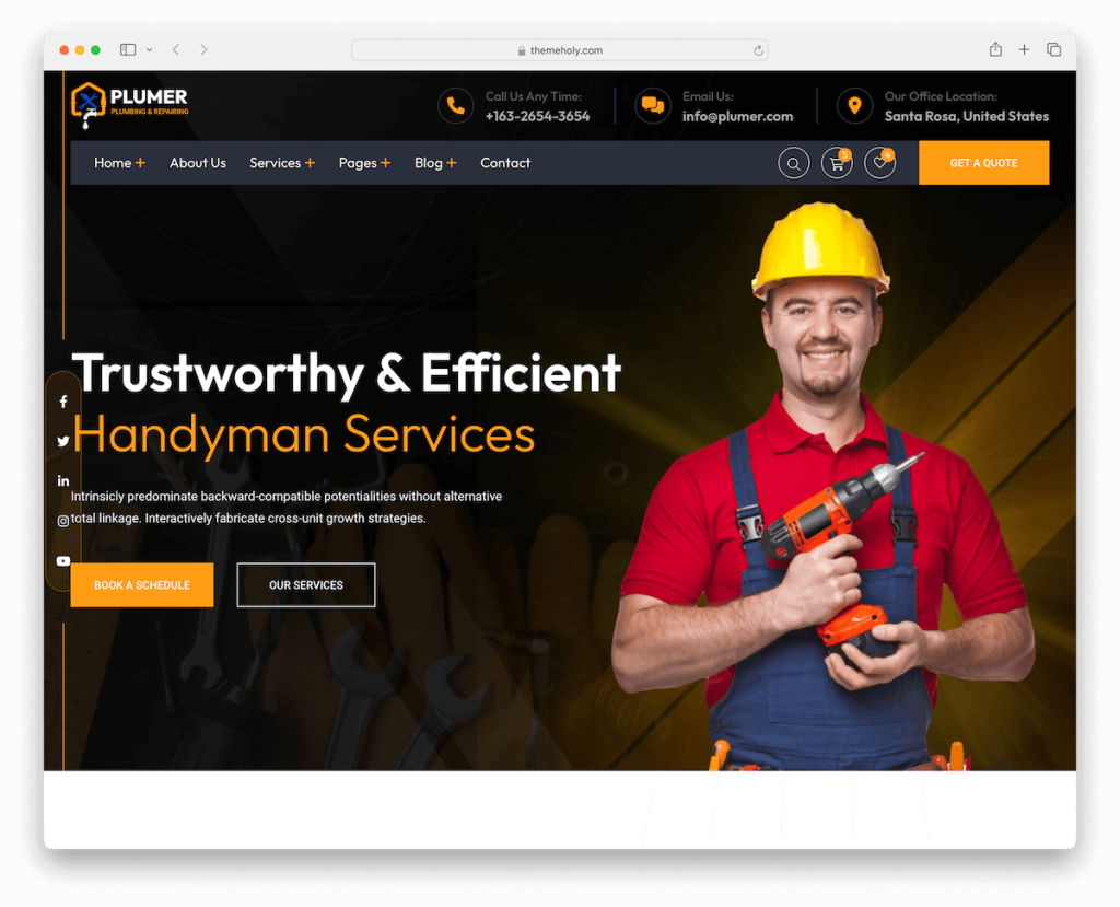 plumer handyman website template