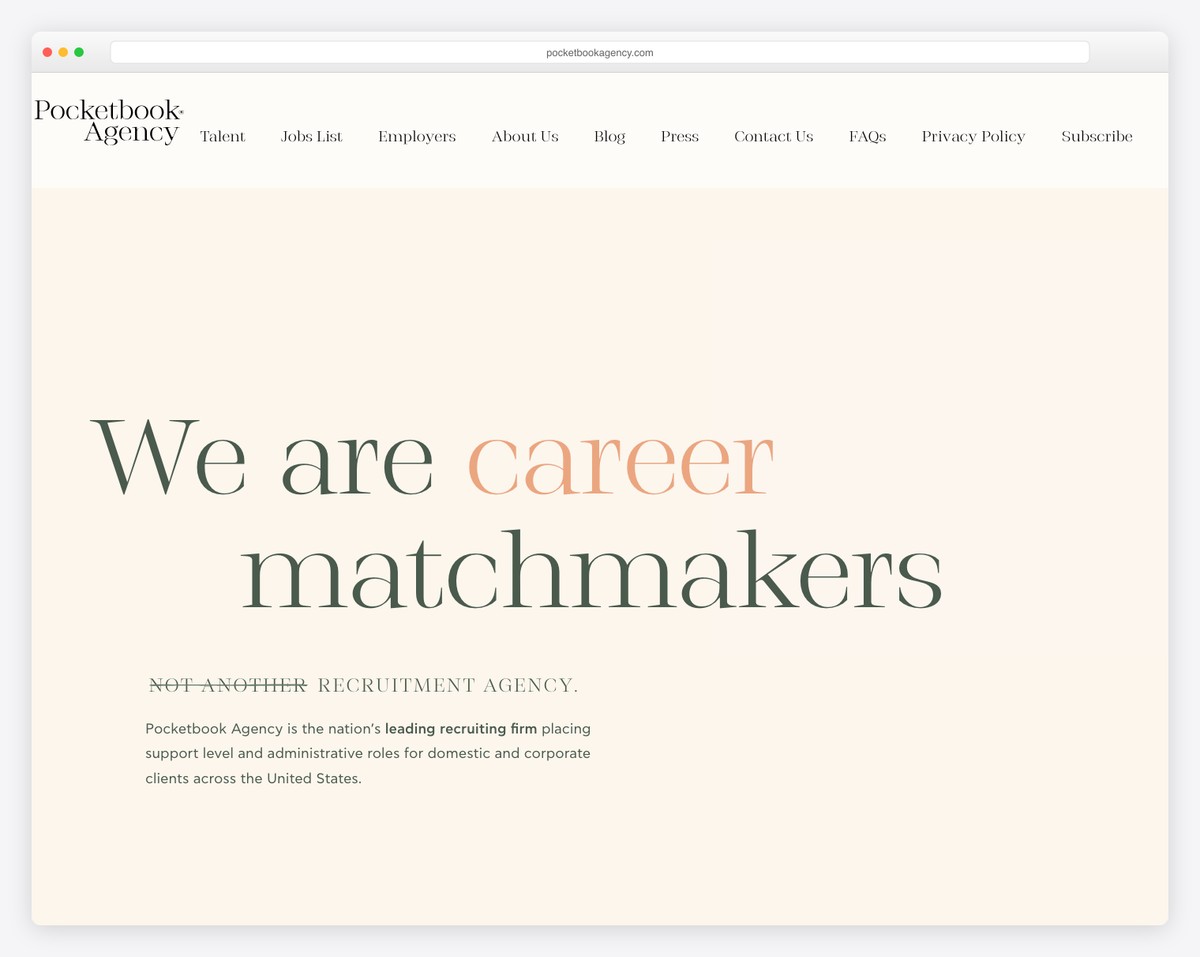 pocketbook agency website example